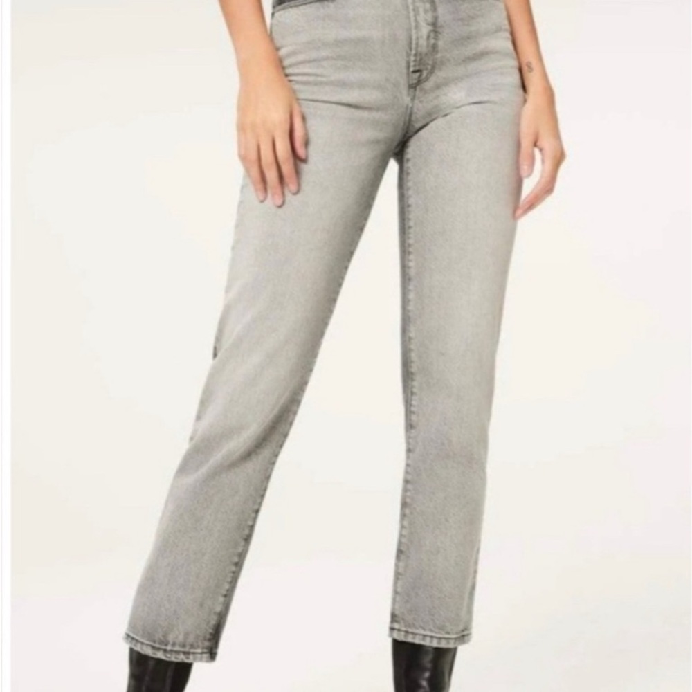 Good American Good Vintage subtle two toned Gray straight leg Jeans NWT